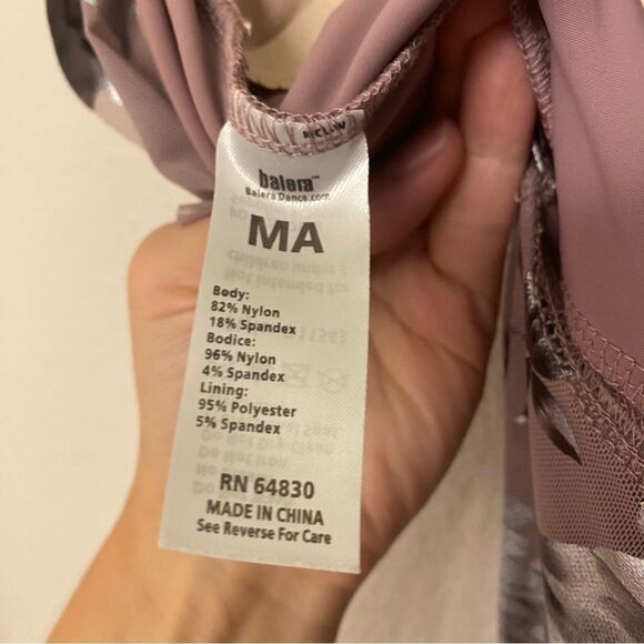 WEISSMAN Balera Dance Costume Metallic lavender mesh Floral Dress D11543 SA - Picture 10 of 12